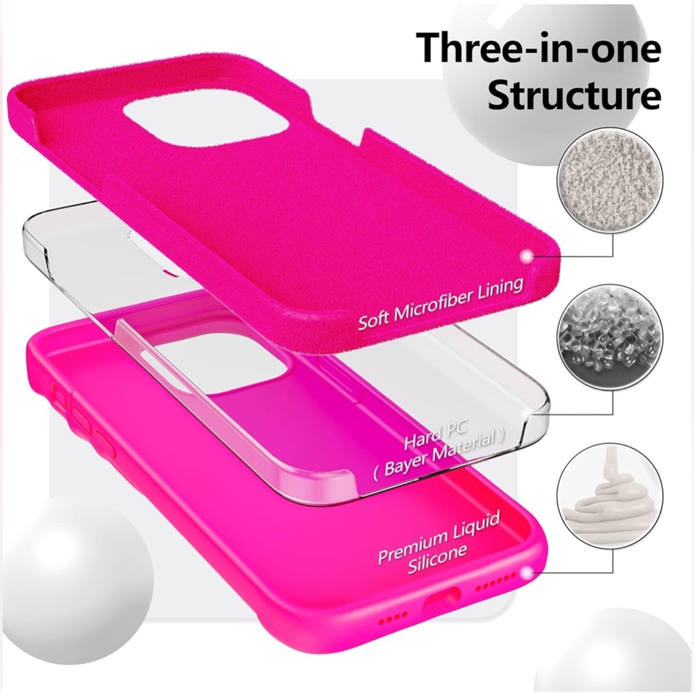 Vibrant Silicone Phone Case Set - Neon Pink, Yellow, and Gray - Picture 3 of 6